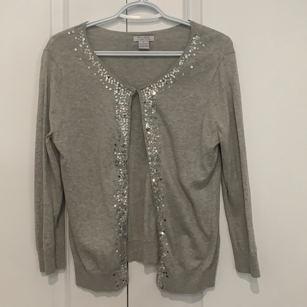 Pure Alfred Sung Like New Sequin Trim Cardigan